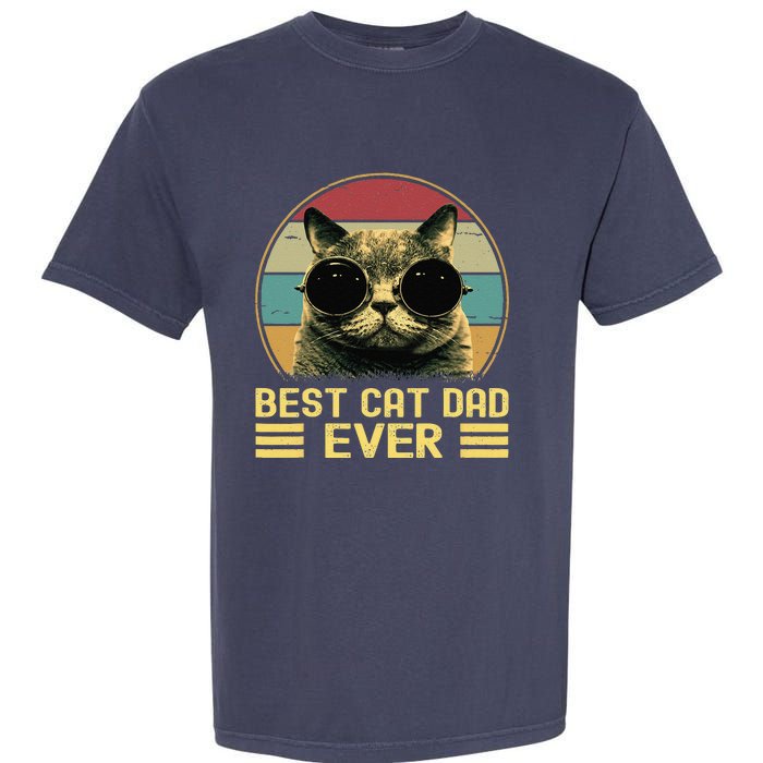 Vintage Best Cat Dad Ever Funny, Cat Lover, Cat Dad Garment-Dyed Heavyweight T-Shirt