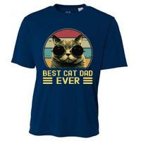 Vintage Best Cat Dad Ever Funny, Cat Lover, Cat Dad Cooling Performance Crew T-Shirt