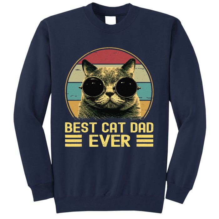 Vintage Best Cat Dad Ever Funny, Cat Lover, Cat Dad Tall Sweatshirt