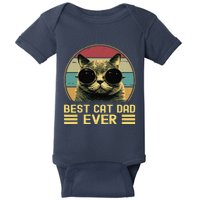 Vintage Best Cat Dad Ever Funny, Cat Lover, Cat Dad Baby Bodysuit