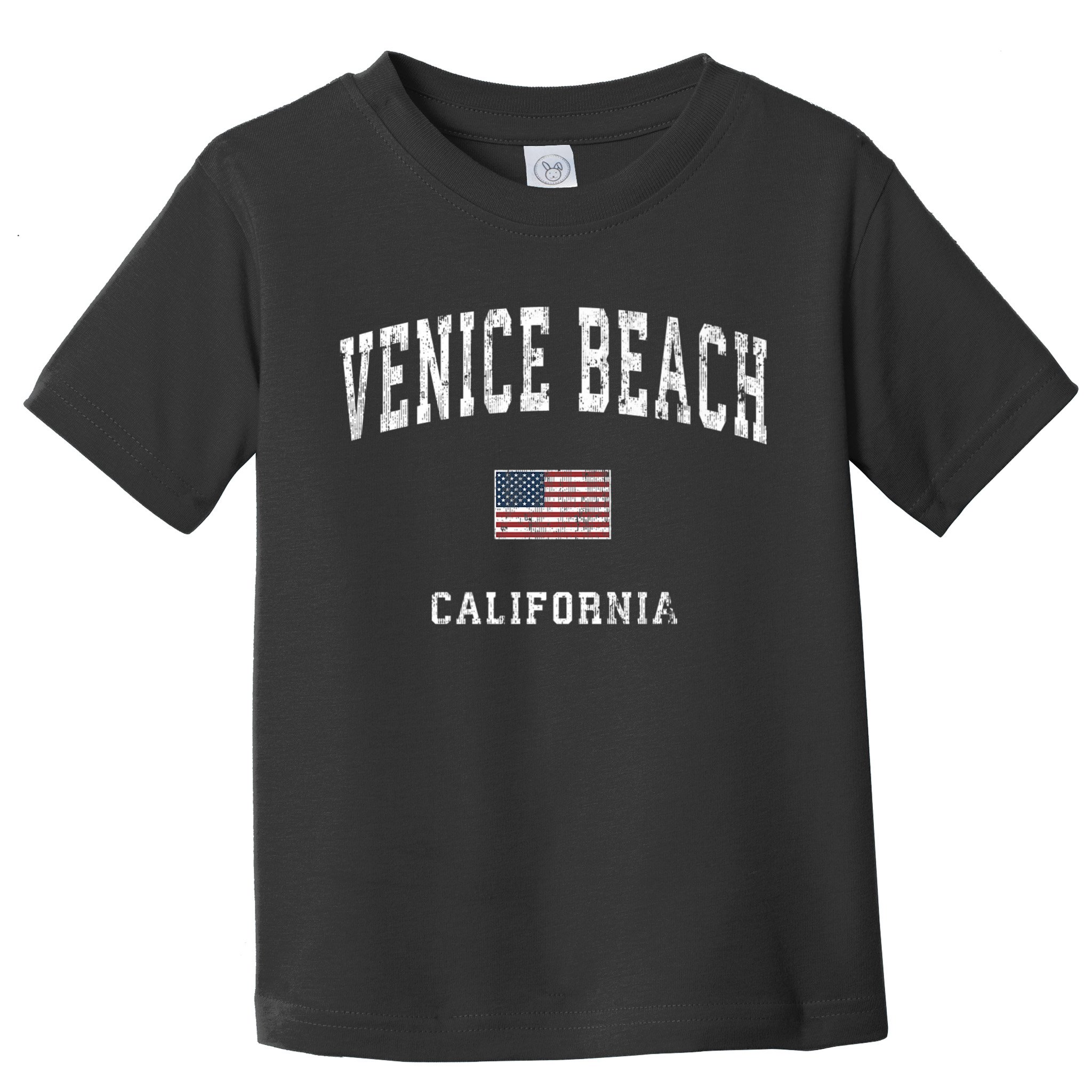 Venice Beach California Ca Vintage American Flag Sports Toddler T-Shirt