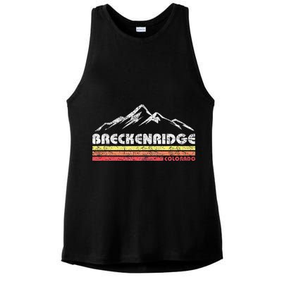 Vintage Breckenridge Colorado Throwback Retro Mountain Ladies PosiCharge Tri-Blend Wicking Tank