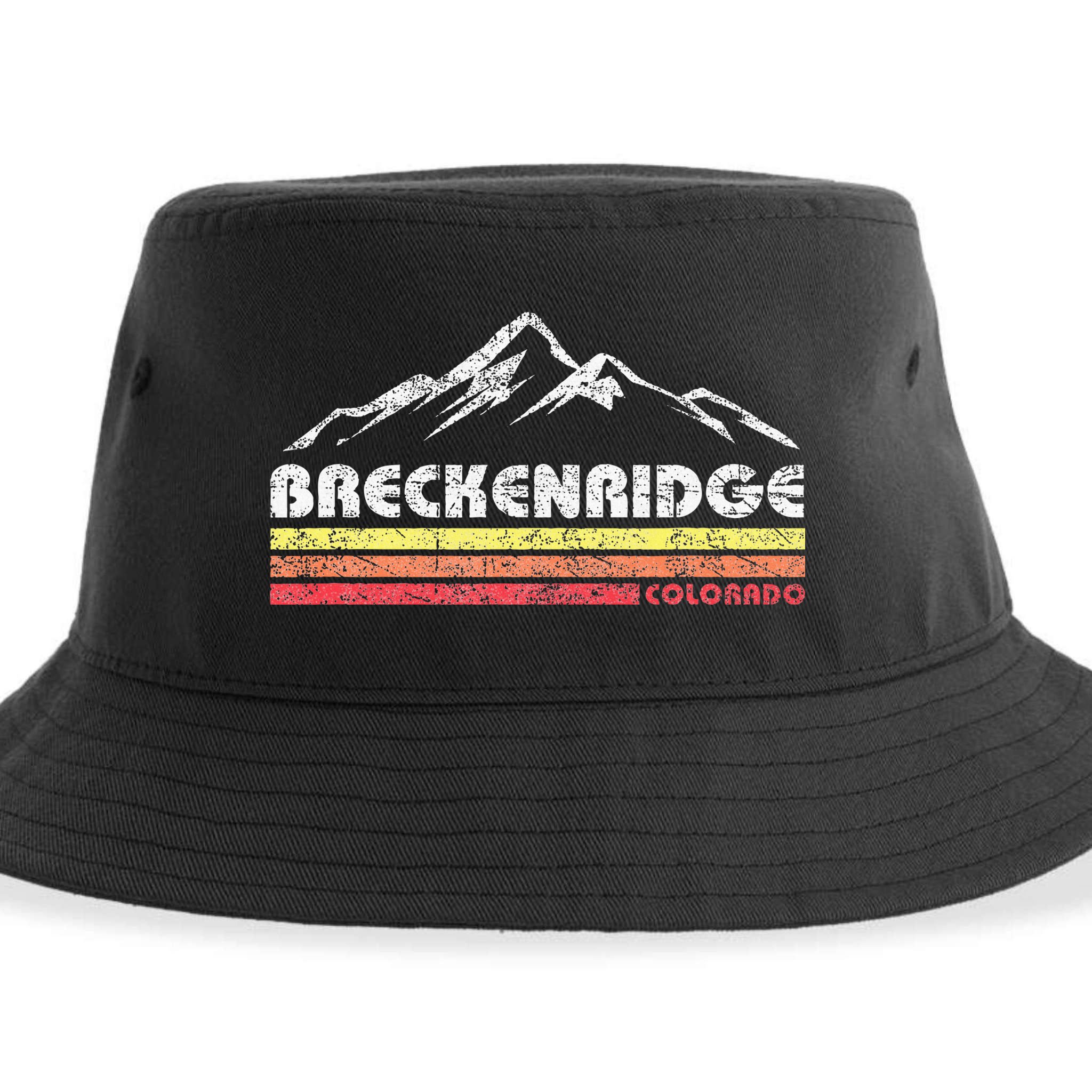 Vintage Breckenridge Colorado Throwback Retro Mountain Sustainable Bucket Hat