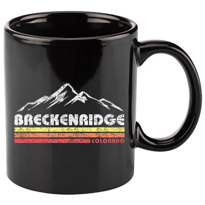 Vintage Breckenridge Colorado Throwback Retro Mountain 11oz C Handle Ceramic Mug