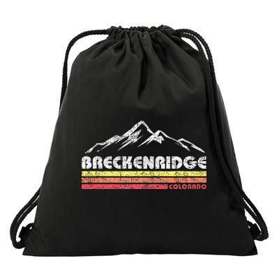 Vintage Breckenridge Colorado Throwback Retro Mountain Drawstring Bag