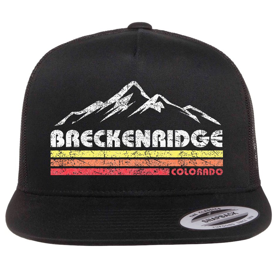 Vintage Breckenridge Colorado Throwback Retro Mountain Flat Bill Trucker Hat