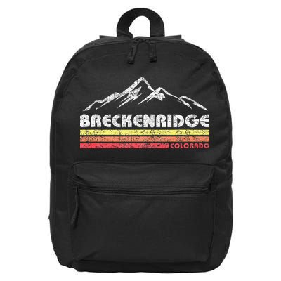 Vintage Breckenridge Colorado Throwback Retro Mountain 16 in Basic Backpack