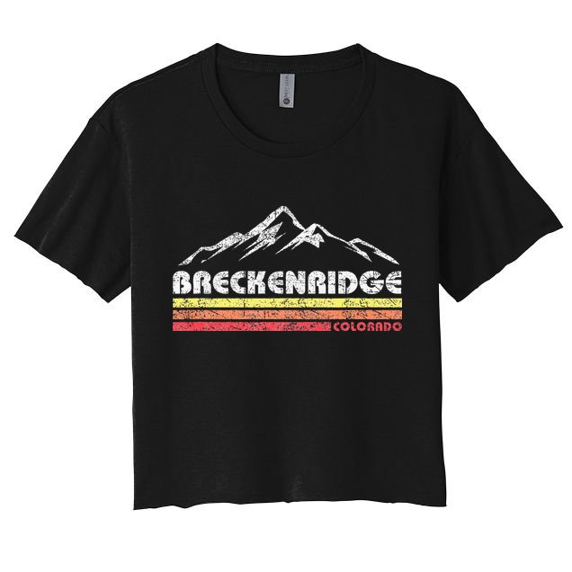 Vintage Breckenridge Colorado Throwback Retro Mountain Crop Top