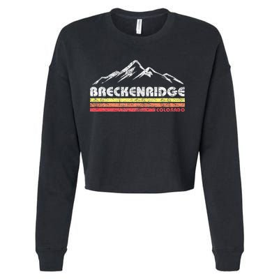 Vintage Breckenridge Colorado Throwback Retro Mountain Cropped Pullover Crew
