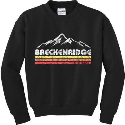 Vintage Breckenridge Colorado Throwback Retro Mountain Kids Sweatshirt