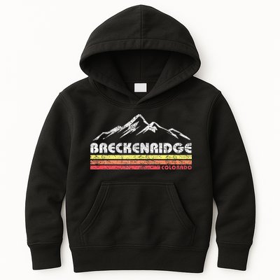 Vintage Breckenridge Colorado Throwback Retro Mountain Kids Hoodie