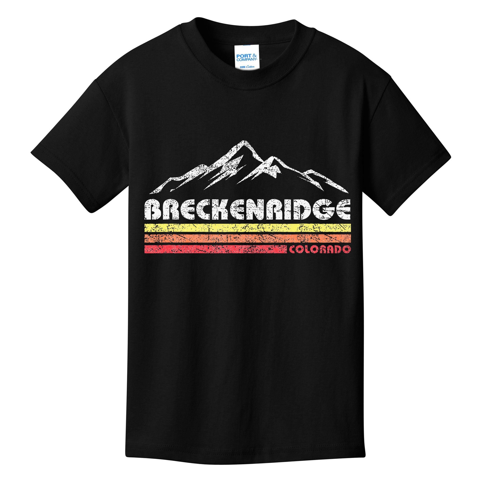 Vintage Breckenridge Colorado Throwback Retro Mountain Kids T-Shirt