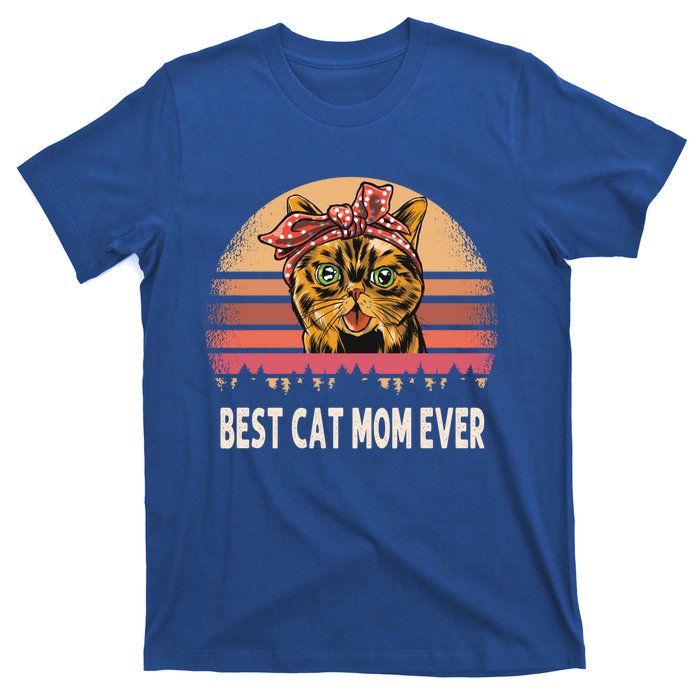 Vintage Best Cat Mom Ever Gift T-Shirt