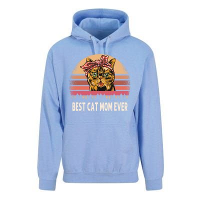 Vintage Best Cat Mom Ever Gift Unisex Surf Hoodie