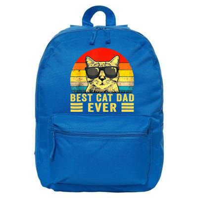 Vintage Best Cat Dad Ever Funny Best Cat Dad Ever Great Gift 16 in Basic Backpack