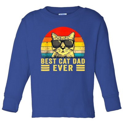 Vintage Best Cat Dad Ever Funny Best Cat Dad Ever Great Gift Toddler Long Sleeve Shirt