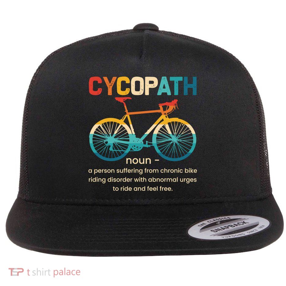 Vintage Bicycle Cycopath Gift For Cyclists Flatbill Hat