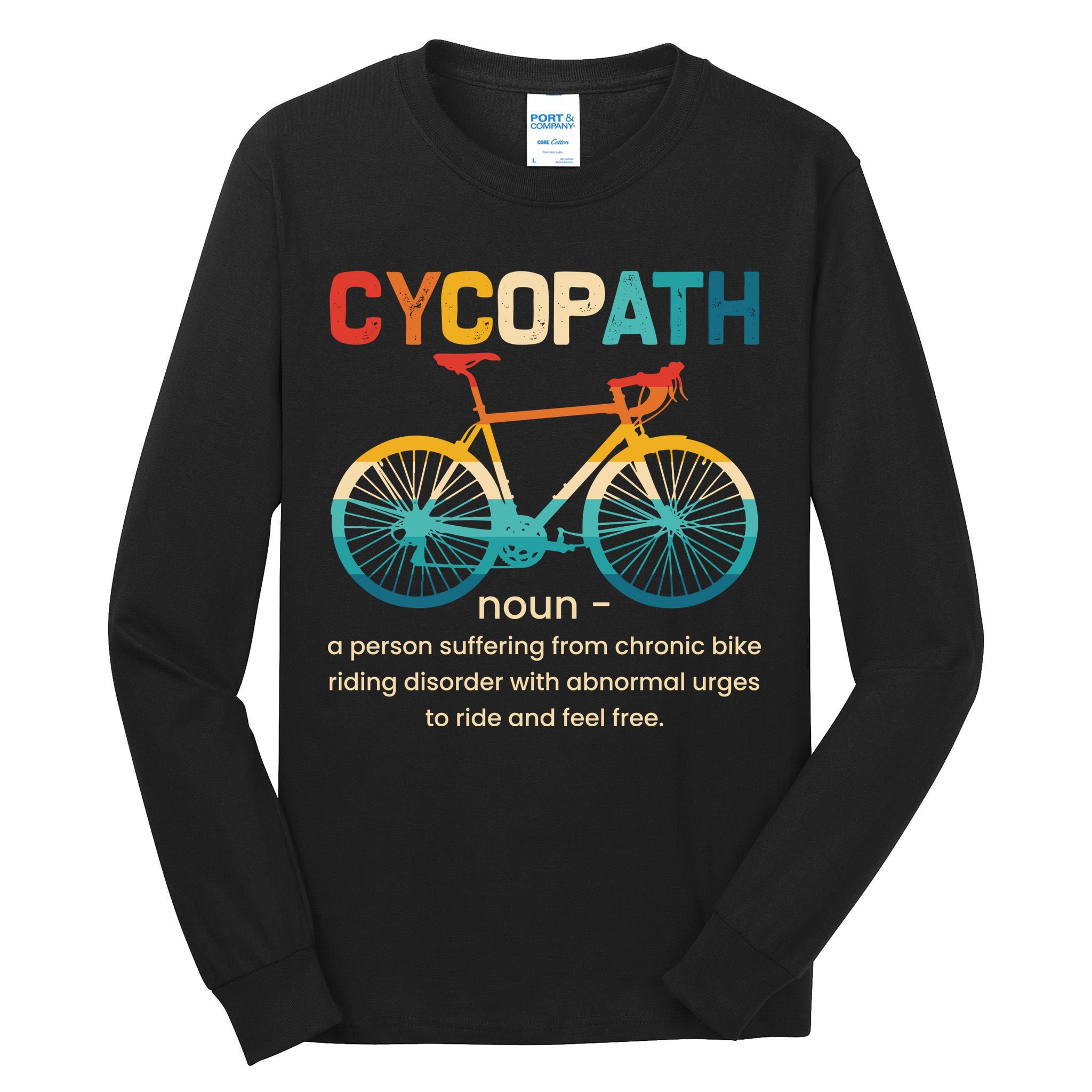 Vintage Bicycle Cycopath Gift For Cyclists Tall Long Sleeve T-Shirt