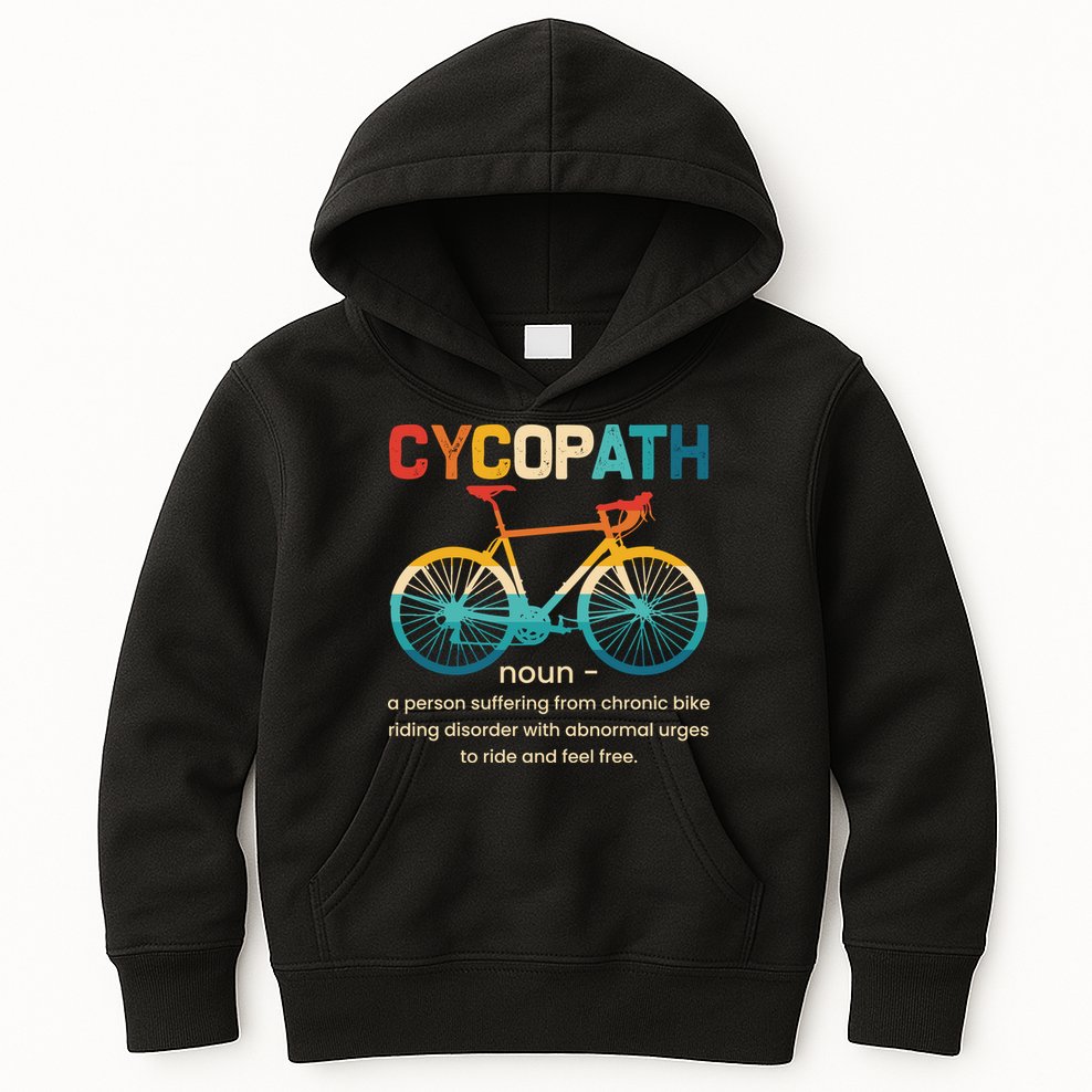Vintage Bicycle Cycopath Gift For Cyclists Kids Hoodie