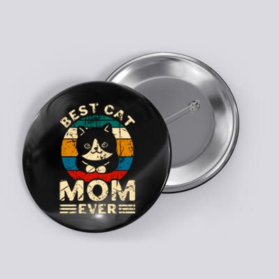 Vintage Best Cat Mom Ever Gift For Mother's Day Button