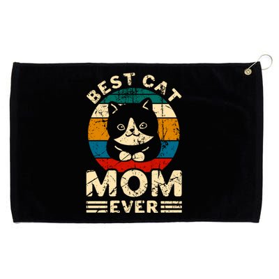 Vintage Best Cat Mom Ever Gift For Mother's Day Grommeted Golf Towel