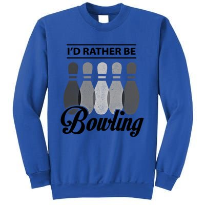 Vintage Bowling Cool Gift ID Rather Be Bowling Meaningful Gift Sweatshirt