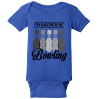 Vintage Bowling Cool Gift ID Rather Be Bowling Meaningful Gift Baby Bodysuit