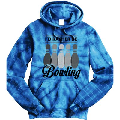 Vintage Bowling Cool Gift ID Rather Be Bowling Meaningful Gift Tie Dye Hoodie