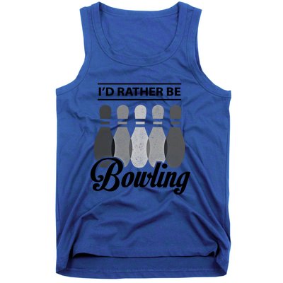 Vintage Bowling Cool Gift ID Rather Be Bowling Meaningful Gift Tank Top