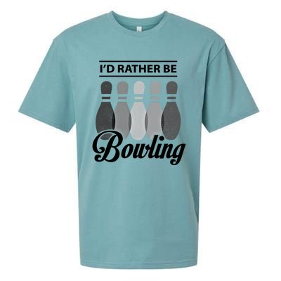 Vintage Bowling Cool Gift ID Rather Be Bowling Meaningful Gift Sueded Cloud Jersey T-Shirt