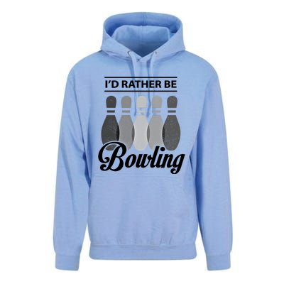 Vintage Bowling Cool Gift ID Rather Be Bowling Meaningful Gift Unisex Surf Hoodie