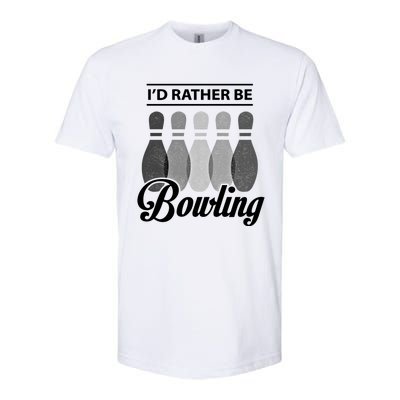 Vintage Bowling Cool Gift ID Rather Be Bowling Meaningful Gift Softstyle CVC T-Shirt