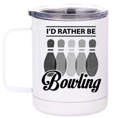 Vintage Bowling Cool Gift ID Rather Be Bowling Meaningful Gift 12 oz Stainless Steel Tumbler Cup