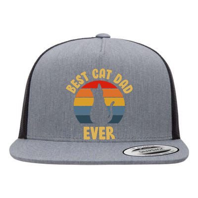 Vintage Best Cat Dad Ever Flat Bill Trucker Hat