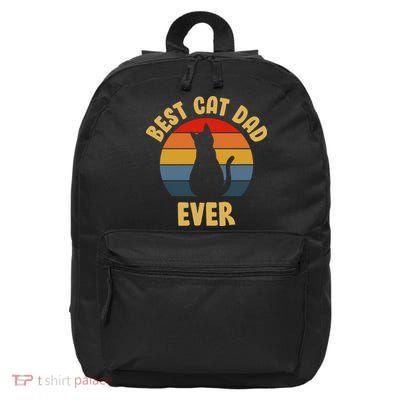 Vintage Best Cat Dad Ever 16 in Basic Backpack