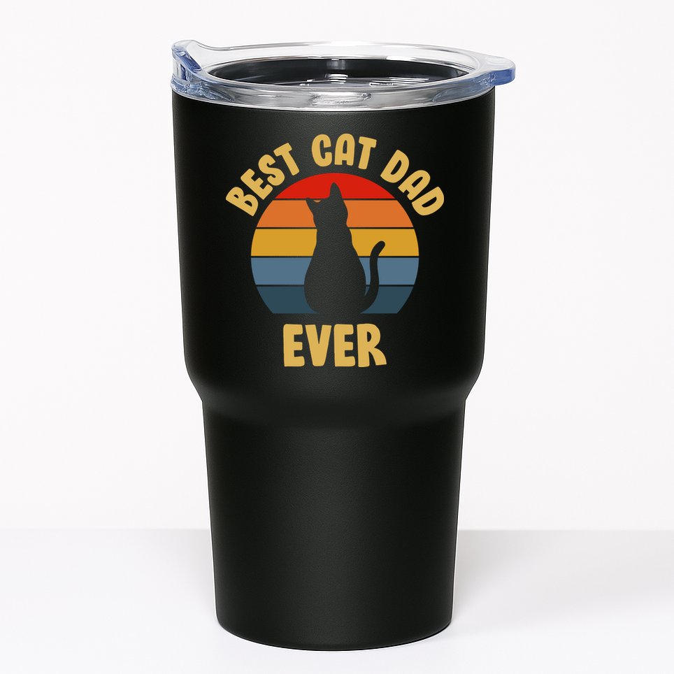 Vintage Best Cat Dad Ever Tumbler