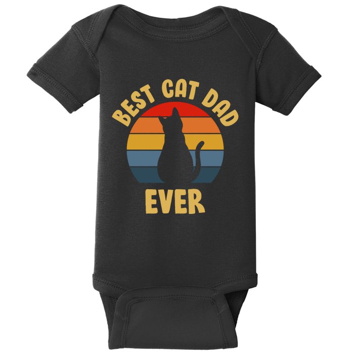 Vintage Best Cat Dad Ever Baby Bodysuit