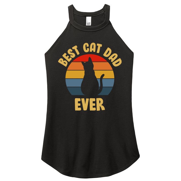 Vintage Best Cat Dad Ever Women's Perfect Tri Rocker Tank
