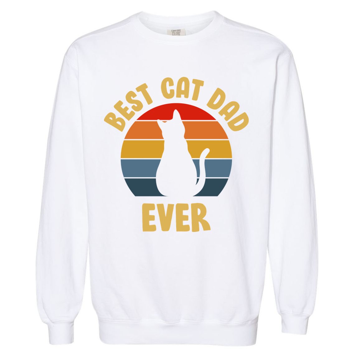 Vintage Best Cat Dad Ever Garment-Dyed Sweatshirt