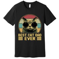 Vintage Best Cat Dad Ever Funny For Cat Lover, Cat Dad Premium T-Shirt