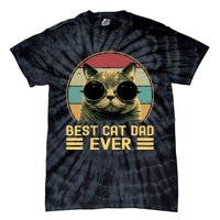 Vintage Best Cat Dad Ever Funny For Cat Lover, Cat Dad Tie-Dye T-Shirt