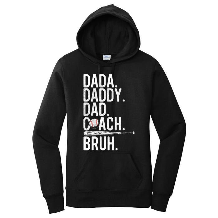 Vintage Baseball Coach Dad Fathers Day Funny Family Humor Women's Pullover Hoodie