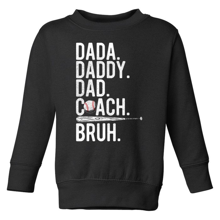 Vintage Baseball Coach Dad Fathers Day Funny Family Humor Toddler Sweatshirt