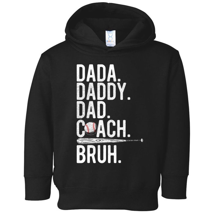 Vintage Baseball Coach Dad Fathers Day Funny Family Humor Toddler Hoodie