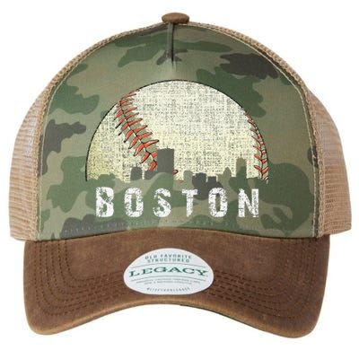 Vintage Boston Cityscape Baseball Lover Legacy Tie Dye Trucker Hat