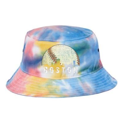 Vintage Boston Cityscape Baseball Lover Tie Dye Newport Bucket Hat