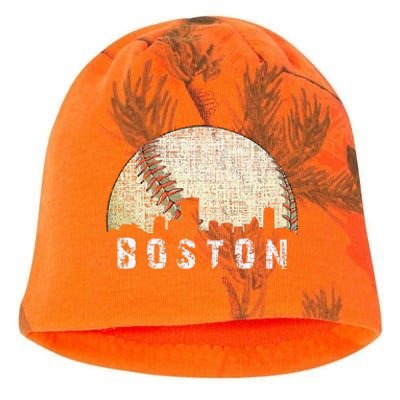 Vintage Boston Cityscape Baseball Lover Kati - Camo Knit Beanie