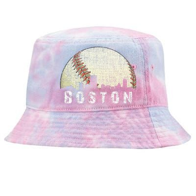 Vintage Boston Cityscape Baseball Lover Tie-Dyed Bucket Hat