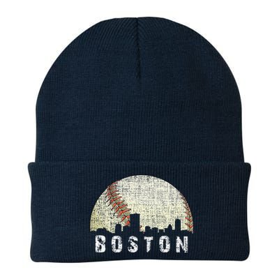 Vintage Boston Cityscape Baseball Lover Knit Cap Winter Beanie