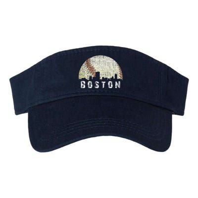 Vintage Boston Cityscape Baseball Lover Valucap Bio-Washed Visor